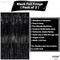 XtraLarge Black Backdrop Curtain - 3.2x8 Feet, Pack of 2 | Black Streamers for Black Birthday Decorations | Black Fringe, Black Curtain Backdrop | Halloween Backdrop for Halloween Decorations